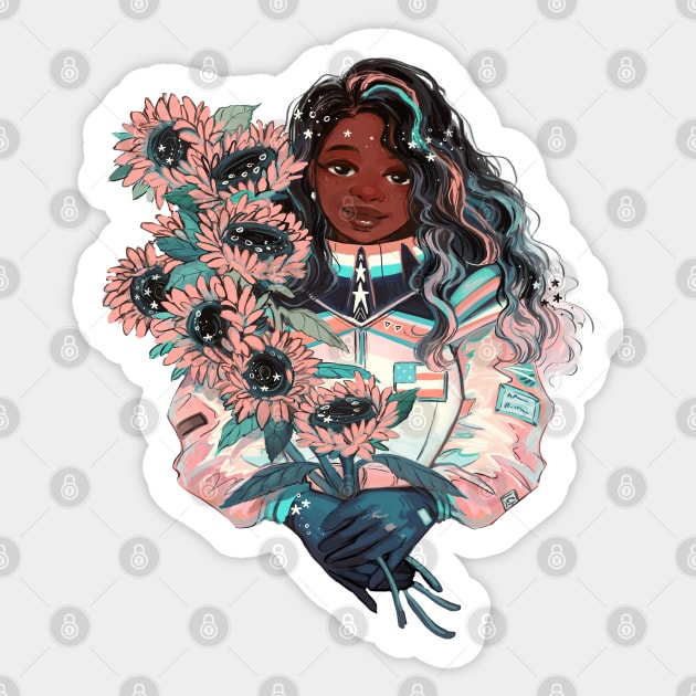 Astronaut x Bouquet Sticker by GDBee